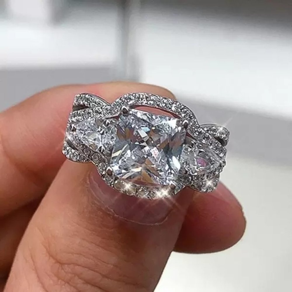 💥Gorgeous Square Princess CutZircon Multi Layer Stackable Dainty RingUNVN12276